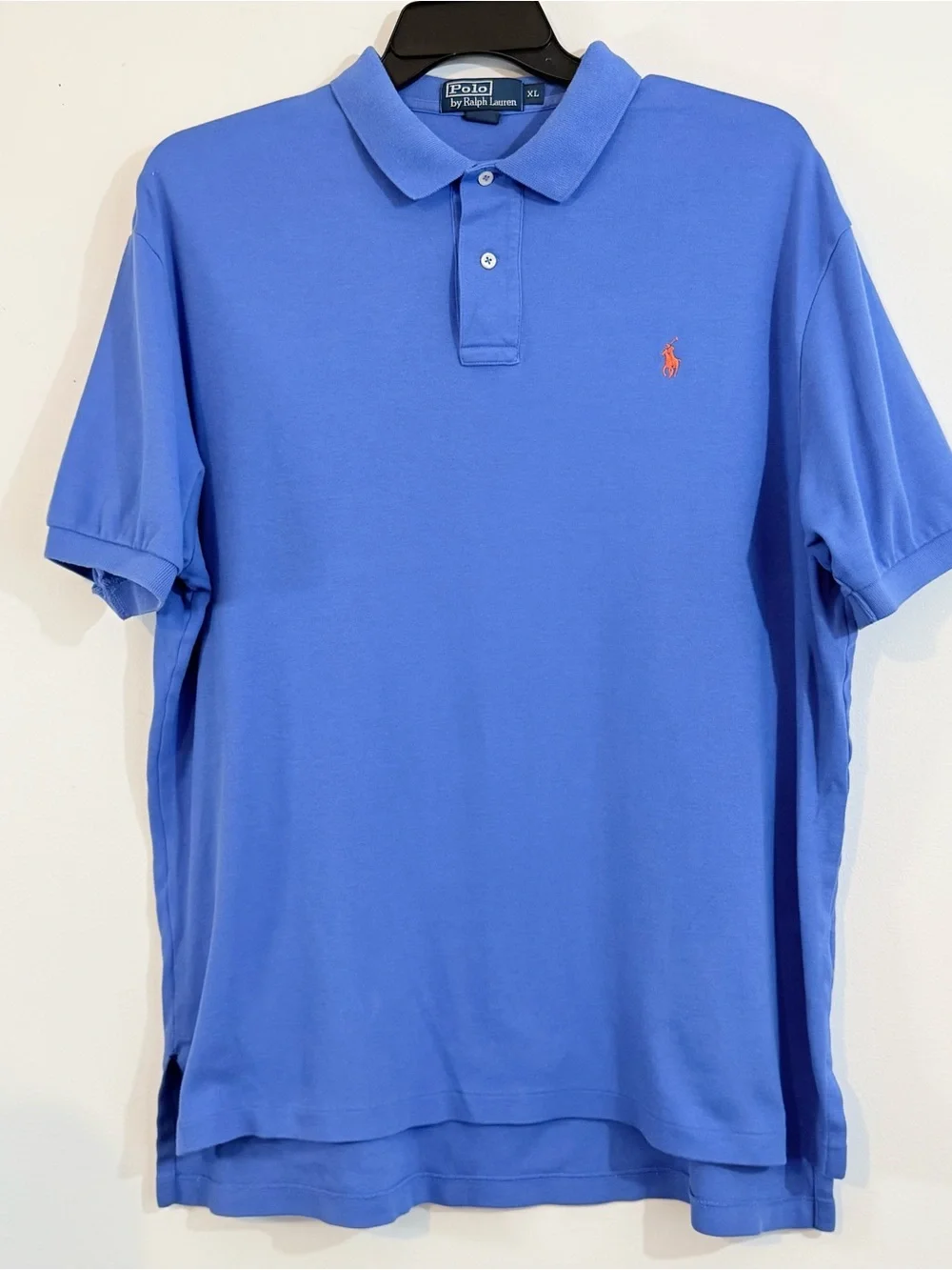 Polo Ralph Lauren Blue Orange Pony Cotton Polo Shirt Mens XL Classic Fit